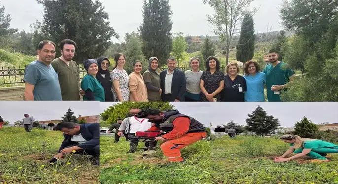 Mut Devlet Hastanesi bahçesinde fidan dikme etkinliği