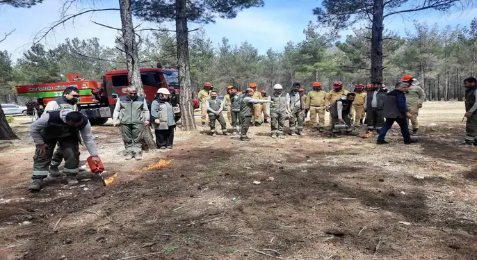 Mut’ta kapsamlı yangın tatbikat yapıldı